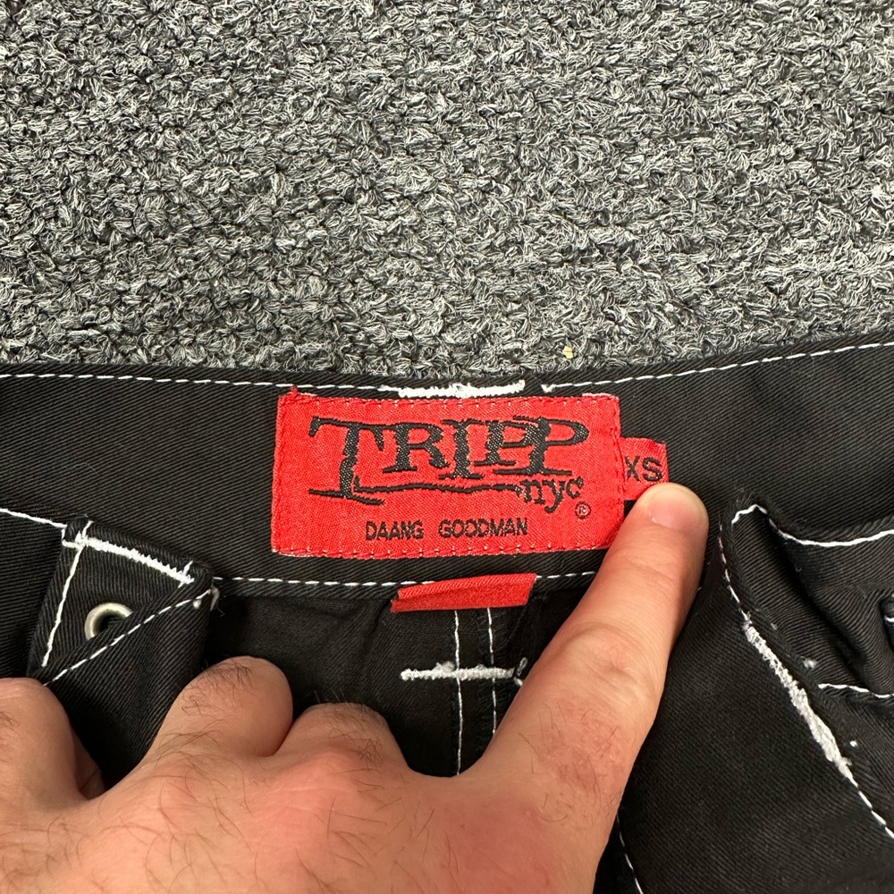 Tripp NYC Pants Size XS Black Gothic Punk Skull Zipper - Picture 5 of 8
